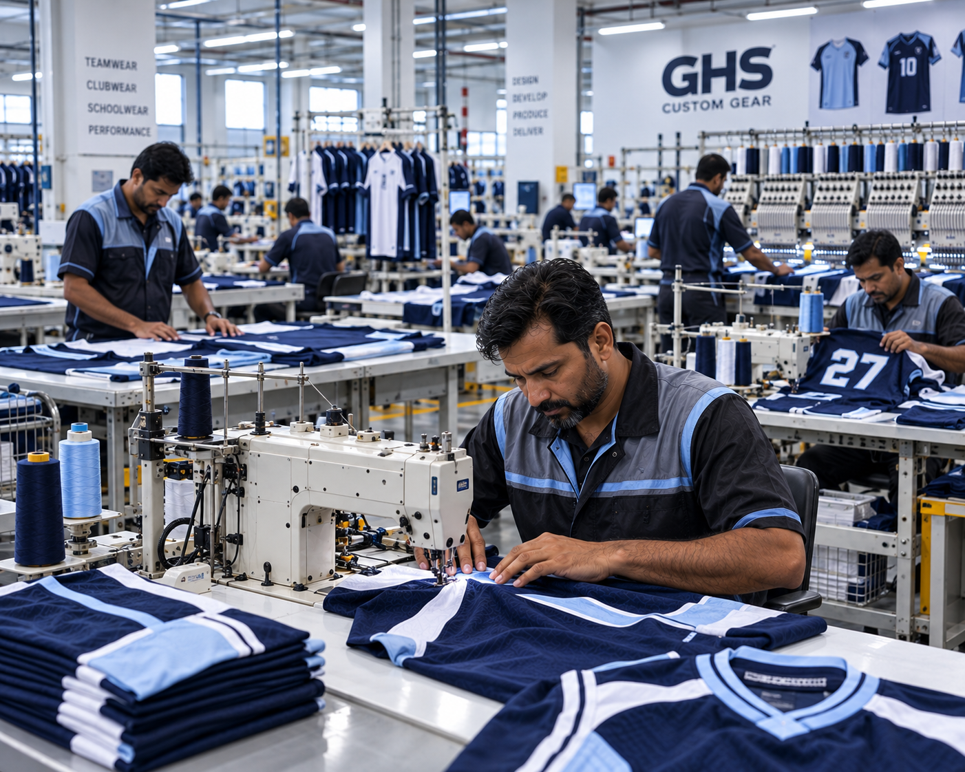 Custom sportswear manufacturing process
