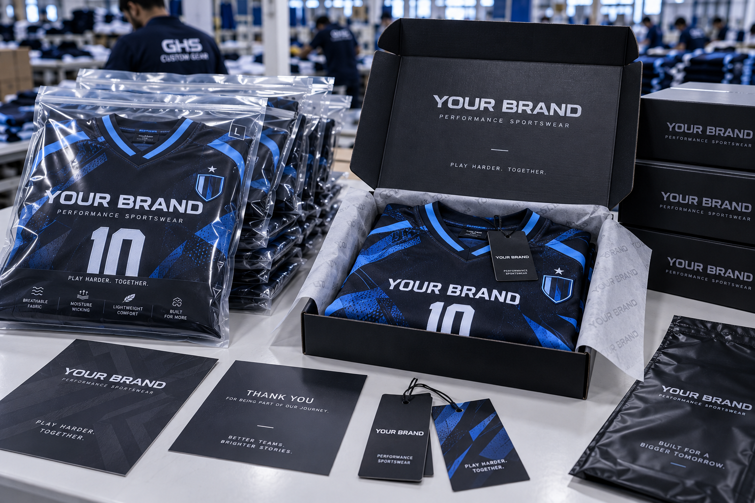 Private label sportswear packaging
