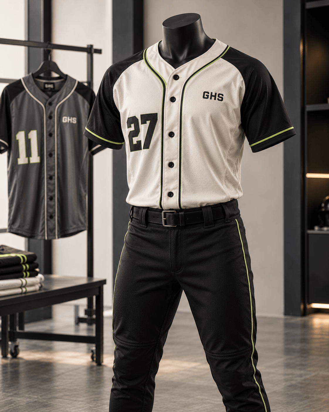 GHS custom baseball jersey and matching baseball uniform manufacturing